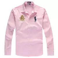 chemise hommes ralph lauren populaire coton 2013 polo big pony paris pink